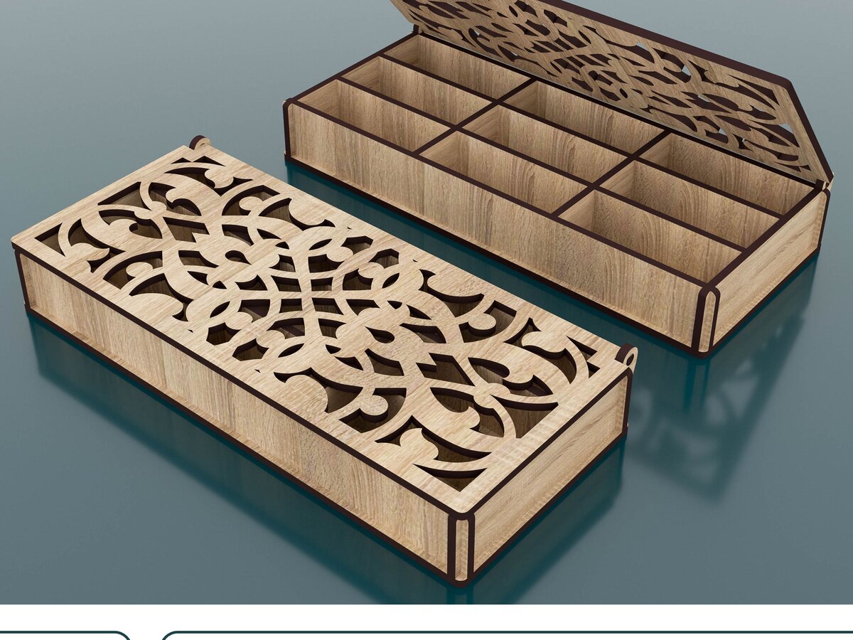 Σετ των 2 Intra απο ξύλο plywood 3mm-4mm πάχος – Storage Box Αρχεία Cut Laser Δίασταση  20x20 cm INTRAFABR-53721174