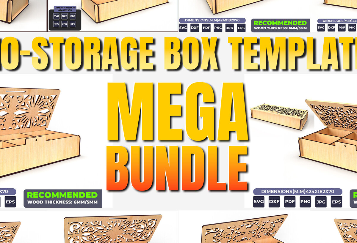 Σετ των 2 Intra απο ξύλο plywood 3mm-4mm πάχος – Πακέτα κοπής λέιζερ προτύπων κουτιού αποθήκευσης Δίασταση  20x20 cm INTRAFABR-83075426