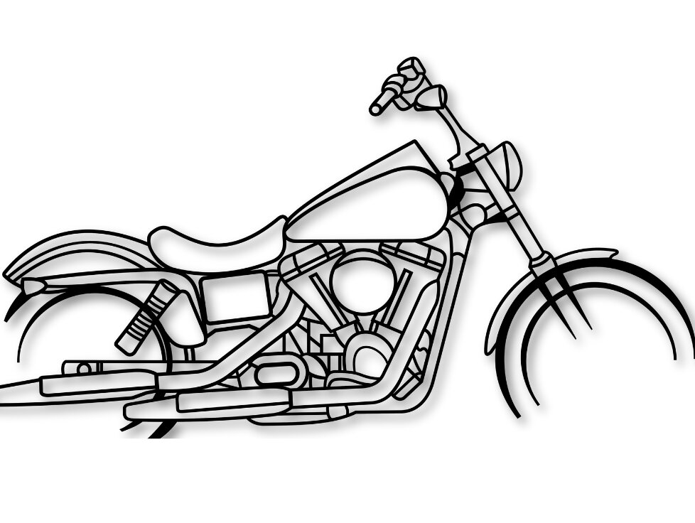 Σετ των 2 Intra απο ξύλο plywood 3mm-4mm πάχος – Street Bob Μοτοσικλέτα Dxf Δίασταση  20x20 cm INTRAFABR-113703271