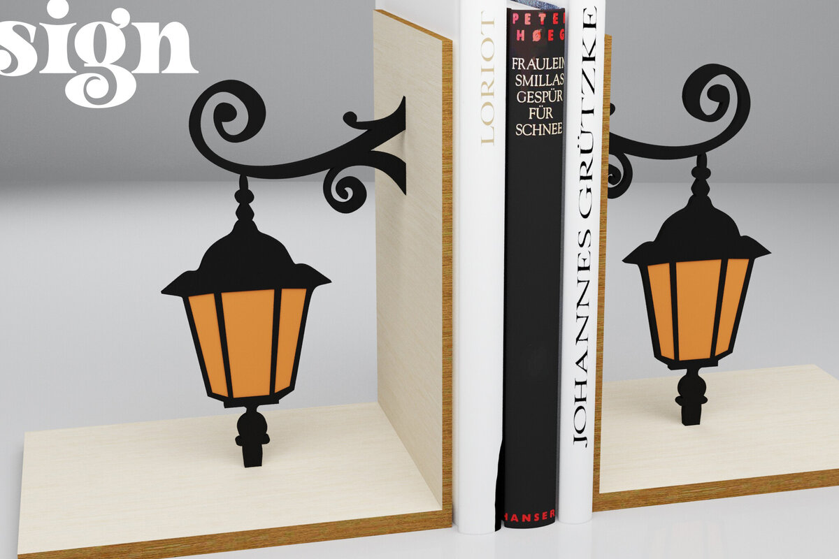 Σετ των 2 Intra απο ξύλο plywood 3mm-4mm πάχος – Φωτισμός δρόμου.. Στήριγμα βιβλίων Δίασταση  20x20 cm INTRAFABR-82010466