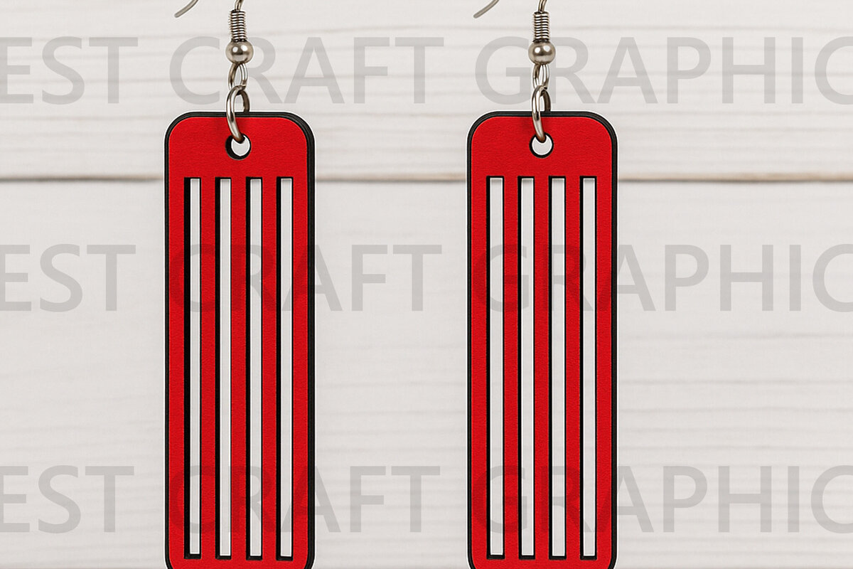 Σετ των 3 Intra απο ξύλο plywood 3mm-4mm πάχος – Ριγέ αμερικανικά σκουλαρίκια Δίασταση  5x5 cm INTRAFABR-122656253