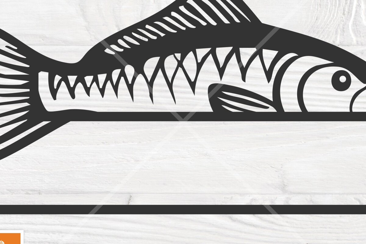 Σετ των 2 Intra απο ξύλο plywood 3mm-4mm πάχος – Μονόγραμμα ριγέ ψαριού – Custom Fish Δίασταση  20x20 cm INTRAFABR-125118773