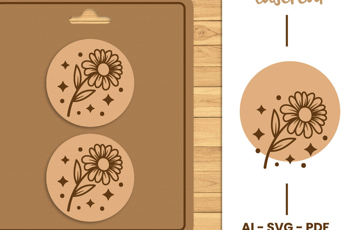 Σετ των 3 Intra απο ξύλο plywood 3mm-4mm πάχος – Stud Earring Lasercut - Αρχείο Lasercut Δίασταση  5x5 cm INTRAFABR-120997575