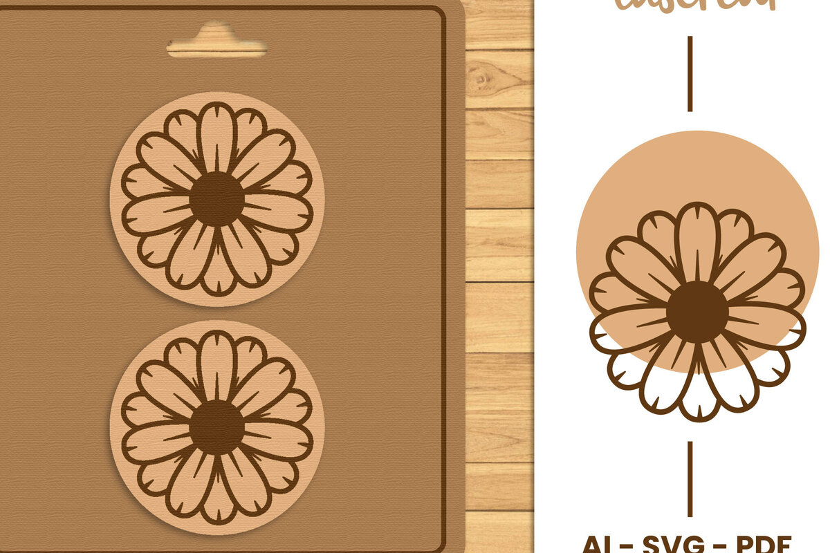Σετ των 3 Intra απο ξύλο plywood 3mm-4mm πάχος – Stud Earring Lasercut - Αρχείο Lasercut Δίασταση  5x5 cm INTRAFABR-120997588