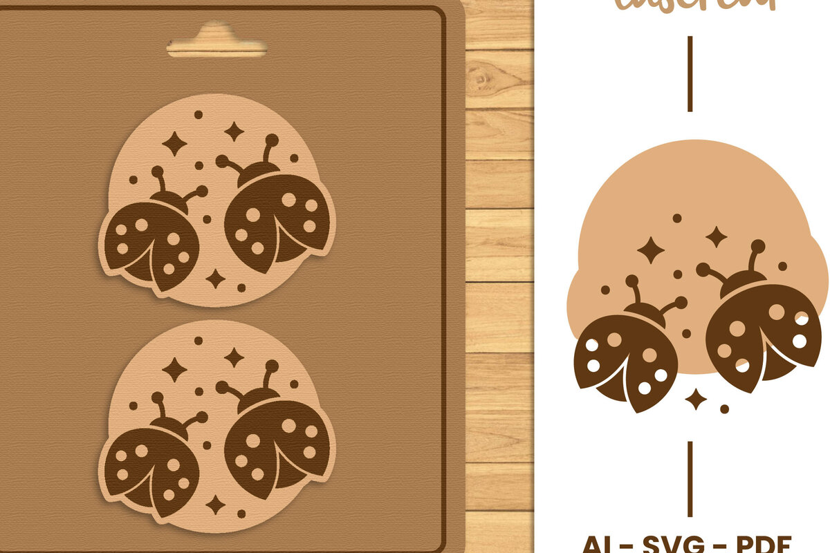 Σετ των 2 Intra απο ξύλο plywood 3mm-4mm πάχος – Stud Earring Lasercut - Αρχείο Lasercut Δίασταση  5x5 cm INTRAFABR-120997640