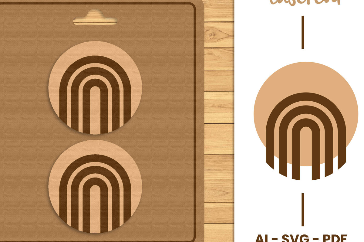 Σετ των 3 Intra απο ξύλο plywood 3mm-4mm πάχος – Stud Earring Lasercut - Αρχείο Lasercut Δίασταση  5x5 cm INTRAFABR-120997676