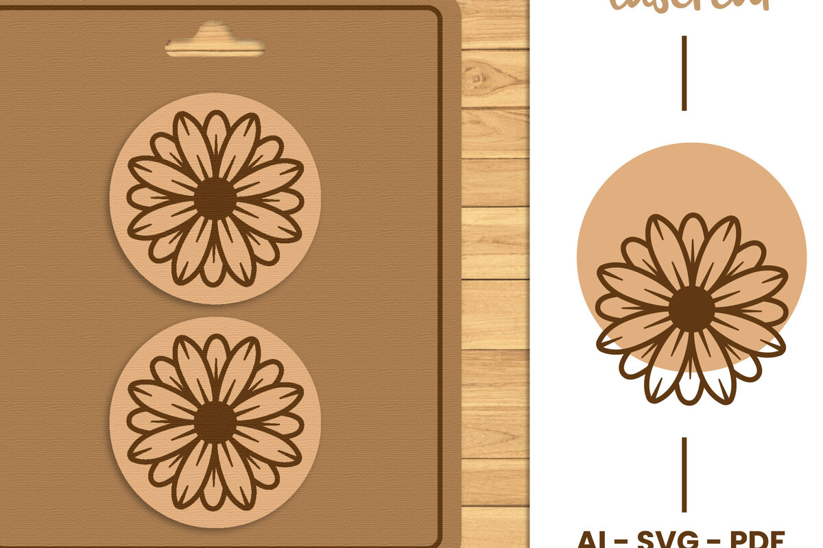 Σετ των 3 Intra απο ξύλο plywood 3mm-4mm πάχος – Stud Earring Lasercut - Αρχείο Lasercut Δίασταση  5x5 cm INTRAFABR-120997702