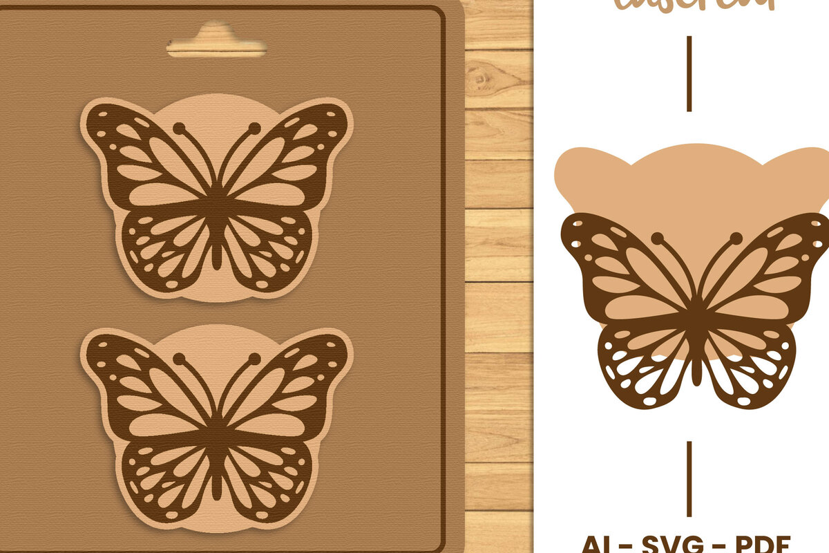 Σετ των 2 Intra απο ξύλο plywood 3mm-4mm πάχος – Stud Earring Lasercut - Αρχείο Lasercut Δίασταση  5x5 cm INTRAFABR-120997561