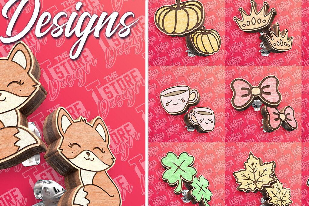 Σετ των 3 Intra απο ξύλο plywood 3mm-4mm πάχος – Σκουλαρίκια με καρφιά  κοπής με λέιζερ | CNC Δίασταση  5x5 cm INTRAFABR-83536515