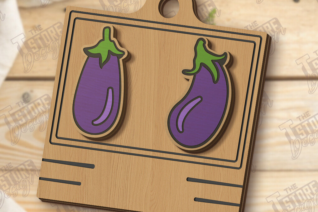 Σετ των 3 Intra απο ξύλο plywood 3mm-4mm πάχος – Καρφωτά σκουλαρίκια Λαχανικά Κοπή Laser | CNC Δίασταση  5x5 cm INTRAFABR-123039593