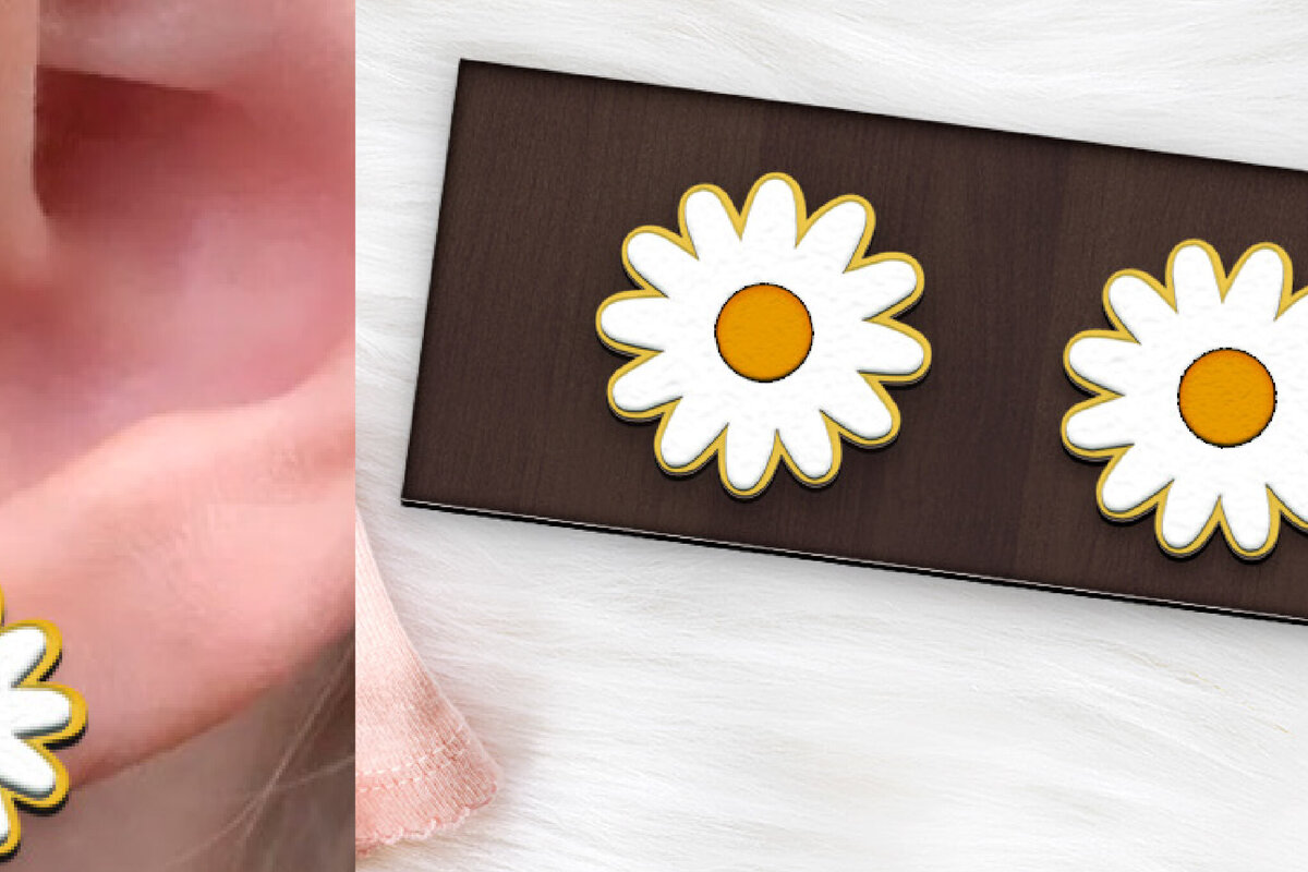 Σετ των 3 Intra απο ξύλο plywood 3mm-4mm πάχος – Σκουλαρίκια λουλούδι Stud Boho με λέιζερ. Δίασταση  5x5 cm INTRAFABR-116475462