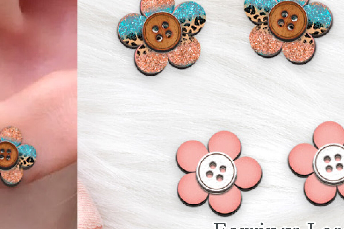 Σετ των 3 Intra απο ξύλο plywood 3mm-4mm πάχος – Σκουλαρίκια Stud Flower Cut Laser. Δίασταση  5x5 cm INTRAFABR-115721890