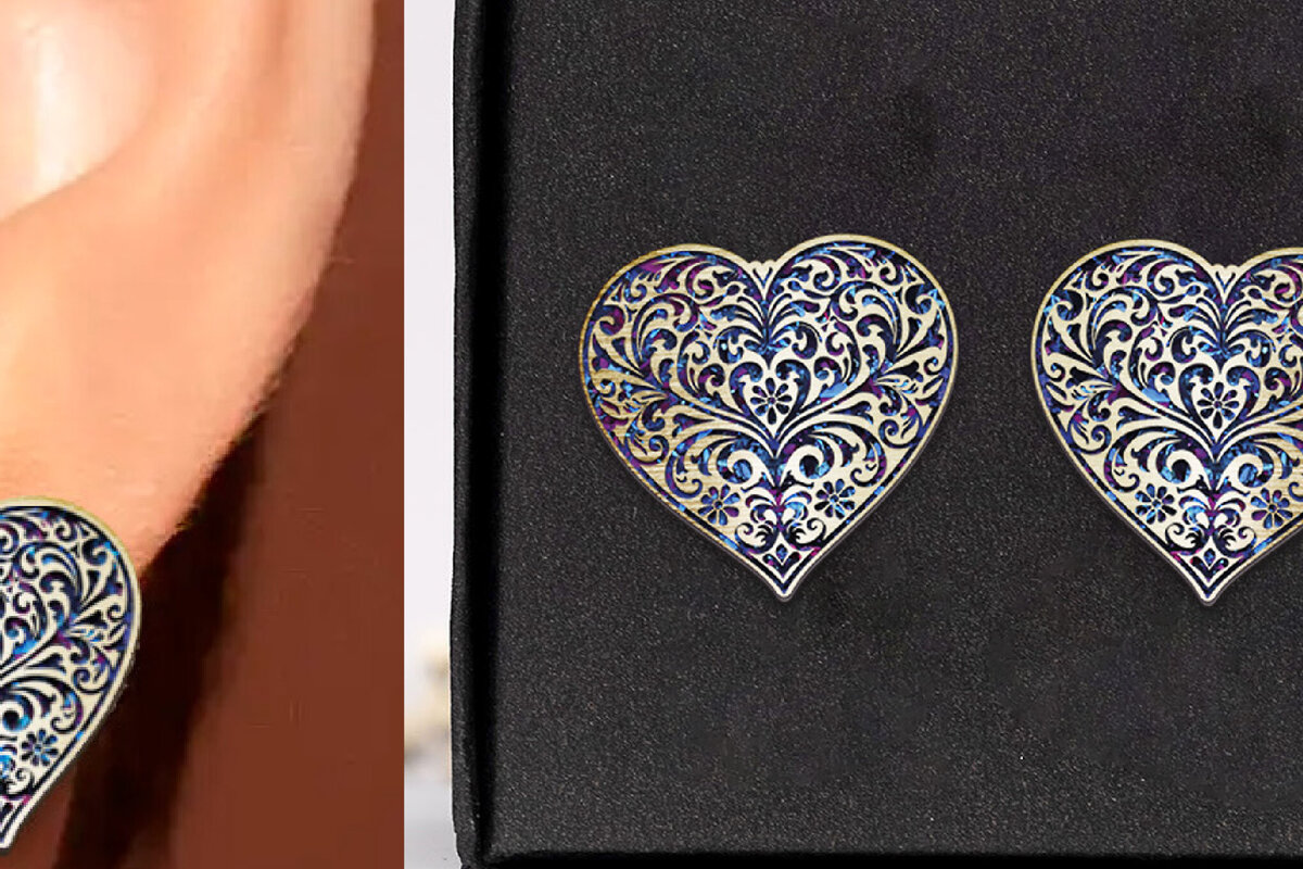 Σετ των 3 Intra απο ξύλο plywood 3mm-4mm πάχος – Καρφιά Σκουλαρίκια Καρδιά κοπής με λέιζερ. Δίασταση  5x5 cm INTRAFABR-119669836