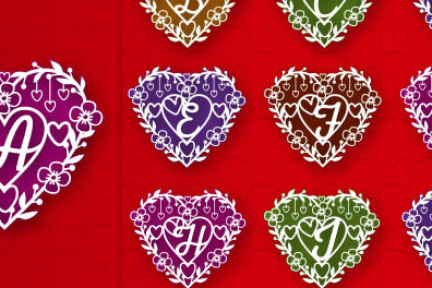 Σετ των 2 Intra απο ξύλο plywood 3mm-4mm πάχος – Κομψές καρδιές για την ημέρα του Αγίου Βαλεντίνου Δίασταση  20x20 cm INTRAFABR-110077470