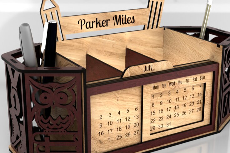 Σετ των 2 Intra απο ξύλο plywood 3mm-4mm πάχος – Κομψή, εξατομικευμένη μολυβοθήκη Δίασταση  20x20 cm INTRAFABR-121660858