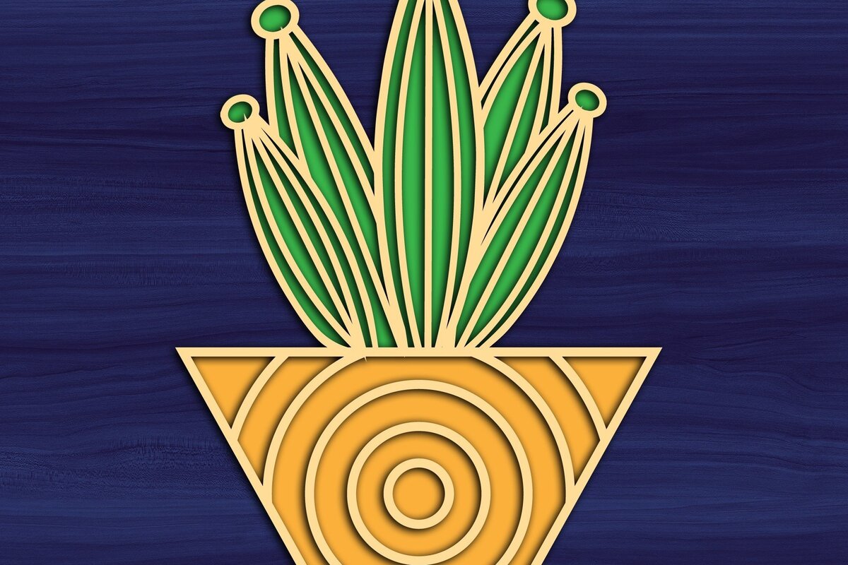 Σετ των 2 Intra απο ξύλο plywood 3mm-4mm πάχος – Αποκοπή αρχείου Succulent Magnet Δίασταση  20x20 cm INTRAFABR-31678610