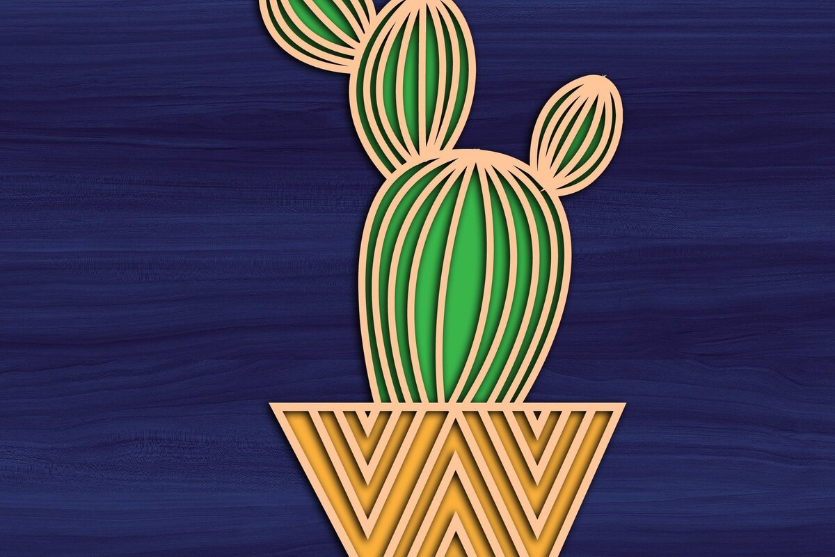 Σετ των 2 Intra απο ξύλο plywood 3mm-4mm πάχος – Αποκοπή αρχείου Succulent Magnet Δίασταση  20x20 cm INTRAFABR-31678618