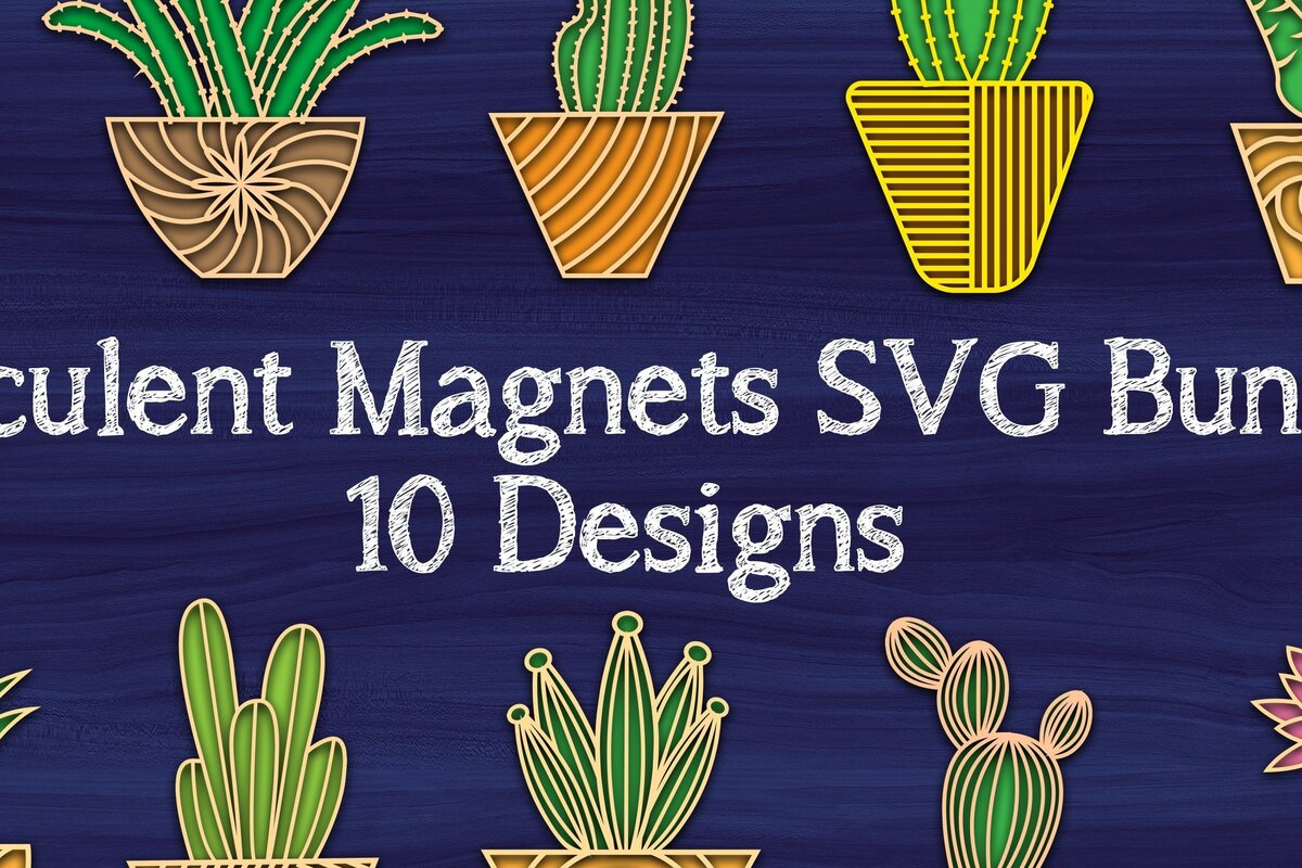 Σετ των 2 Intra απο ξύλο plywood 3mm-4mm πάχος – Πακέτο αρχείου Cut Succulent Magnets Δίασταση  20x20 cm INTRAFABR-31679061