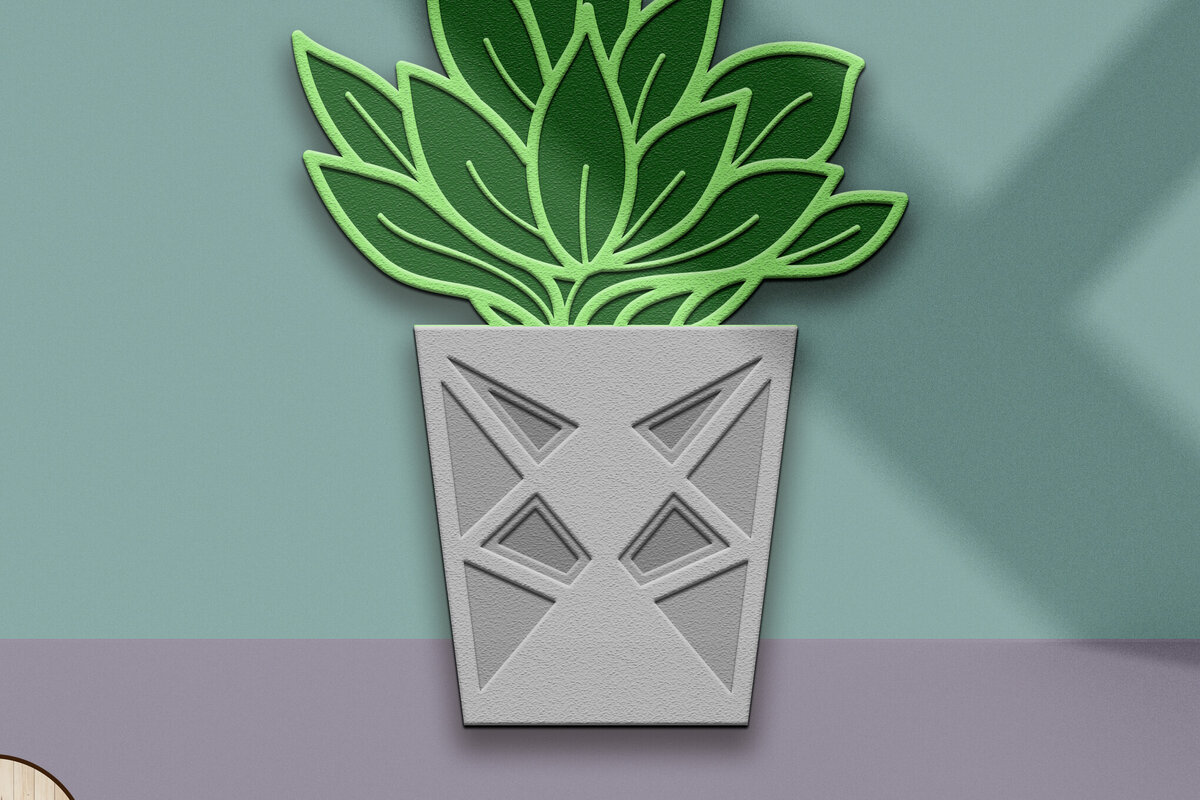 Σετ των 2 Intra απο ξύλο plywood 3mm-4mm πάχος – Χυμώδες πολυστρωματικό κομμένο αρχείο διακόσμησης Δίασταση  20x20 cm INTRAFABR-100496284