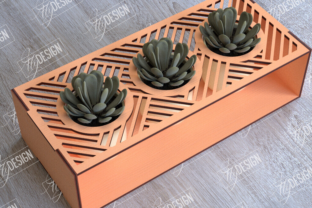 Σετ των 2 Intra απο ξύλο plywood 3mm-4mm πάχος – Στάση φυτευτών παχύφυτων | Κάτοχος λουλουδιών Δίασταση  20x20 cm INTRAFABR-101712801