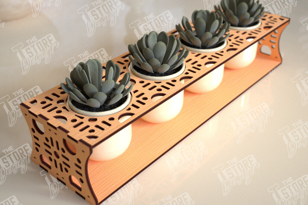 Σετ των 2 Intra απο ξύλο plywood 3mm-4mm πάχος – Στάση φυτευτών παχύφυτων | Κάτοχος λουλουδιών Δίασταση  20x20 cm INTRAFABR-101713420