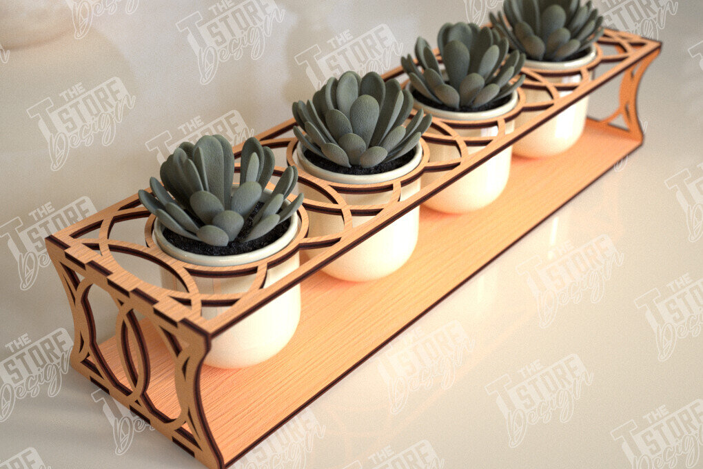 Σετ των 2 Intra απο ξύλο plywood 3mm-4mm πάχος – Στάση φυτευτών παχύφυτων | Κάτοχος λουλουδιών Δίασταση  20x20 cm INTRAFABR-101713425