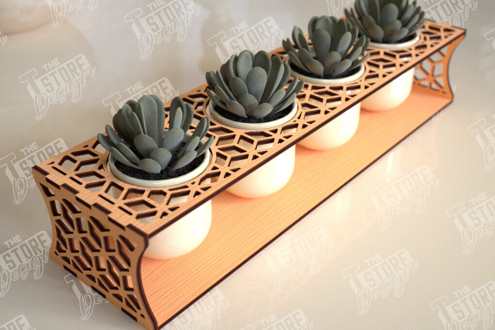 Σετ των 2 Intra απο ξύλο plywood 3mm-4mm πάχος – Στάση φυτευτών παχύφυτων | Κάτοχος λουλουδιών Δίασταση  20x20 cm INTRAFABR-101713478