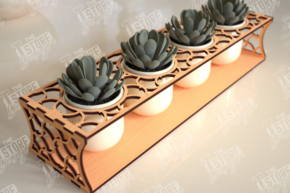 Σετ των 2 Intra απο ξύλο plywood 3mm-4mm πάχος – Στάση φυτευτών παχύφυτων | Κάτοχος λουλουδιών Δίασταση  20x20 cm INTRAFABR-101713487