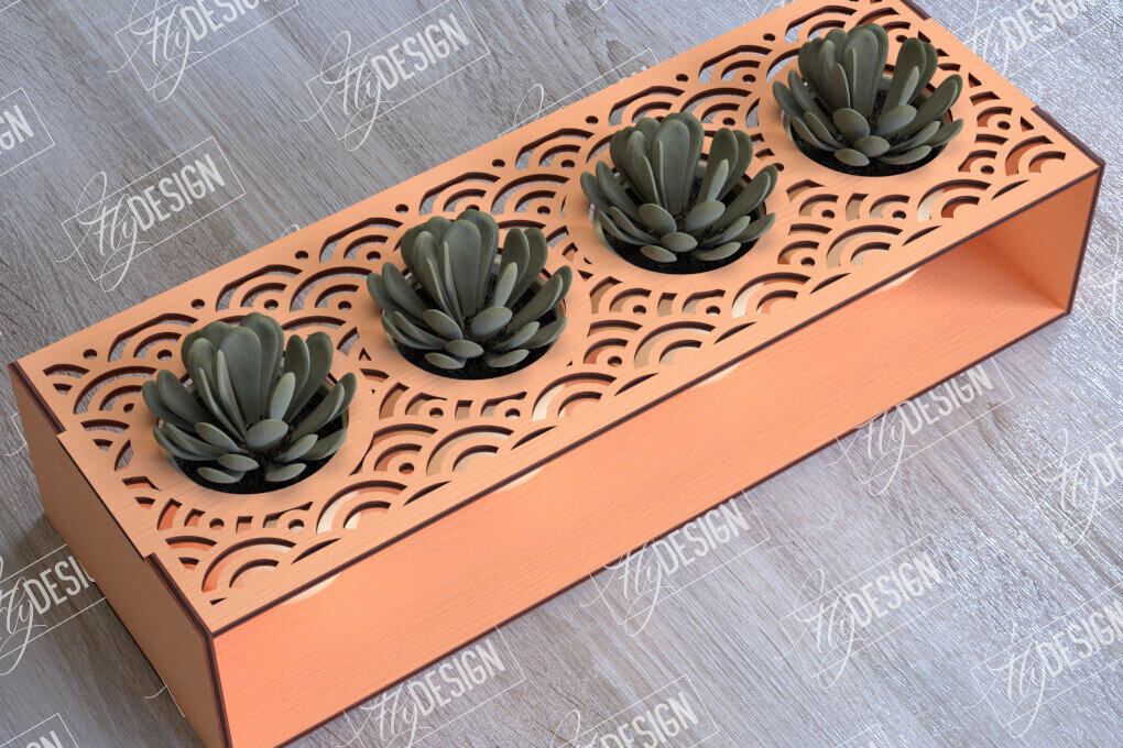 Σετ των 2 Intra απο ξύλο plywood 3mm-4mm πάχος – Στάση φυτευτών παχύφυτων | Κάτοχος λουλουδιών Δίασταση  20x20 cm INTRAFABR-101712732