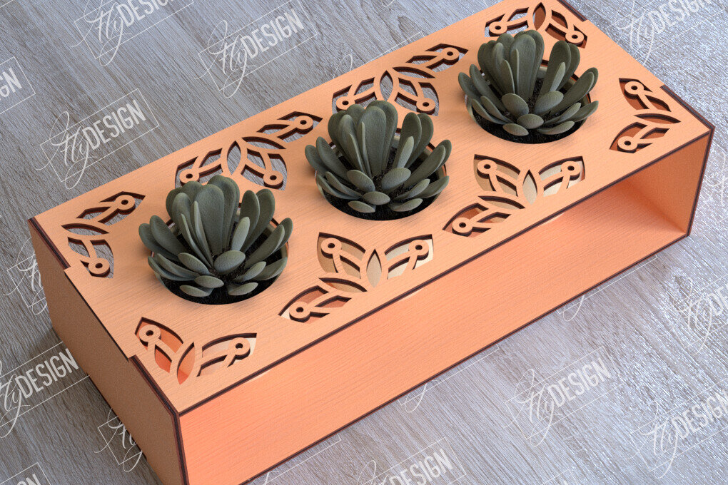 Σετ των 2 Intra απο ξύλο plywood 3mm-4mm πάχος – Στάση φυτευτών παχύφυτων | Κάτοχος λουλουδιών Δίασταση  20x20 cm INTRAFABR-101712745