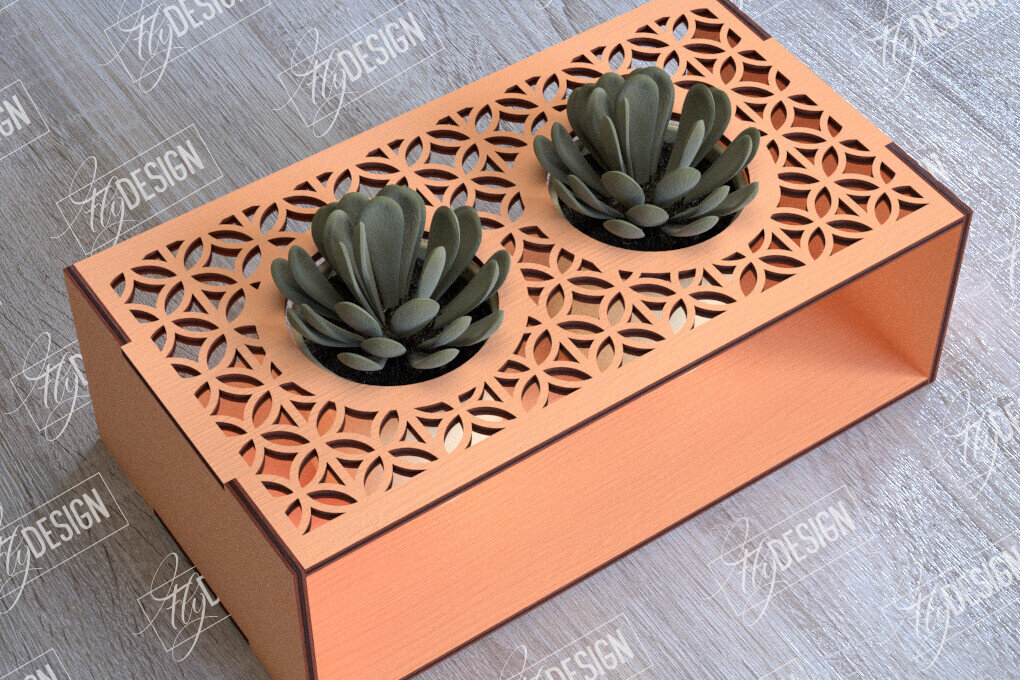 Σετ των 2 Intra απο ξύλο plywood 3mm-4mm πάχος – Στάση φυτευτών παχύφυτων | Κάτοχος λουλουδιών Δίασταση  20x20 cm INTRAFABR-101712755