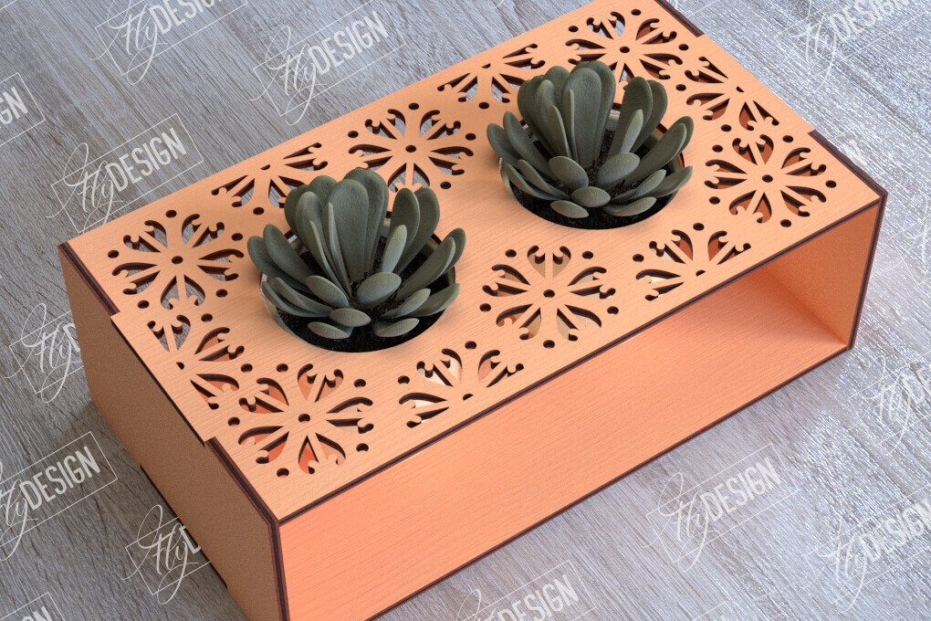 Σετ των 2 Intra απο ξύλο plywood 3mm-4mm πάχος – Στάση φυτευτών παχύφυτων | Κάτοχος λουλουδιών Δίασταση  20x20 cm INTRAFABR-101712767