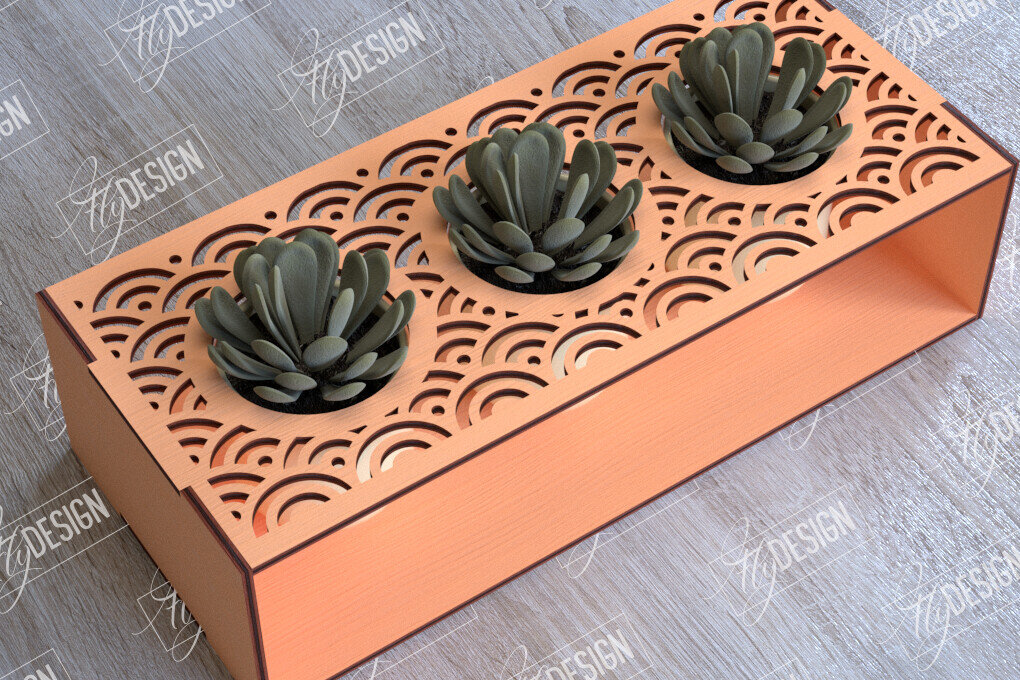 Σετ των 2 Intra απο ξύλο plywood 3mm-4mm πάχος – Στάση φυτευτών παχύφυτων | Κάτοχος λουλουδιών Δίασταση  20x20 cm INTRAFABR-101712791