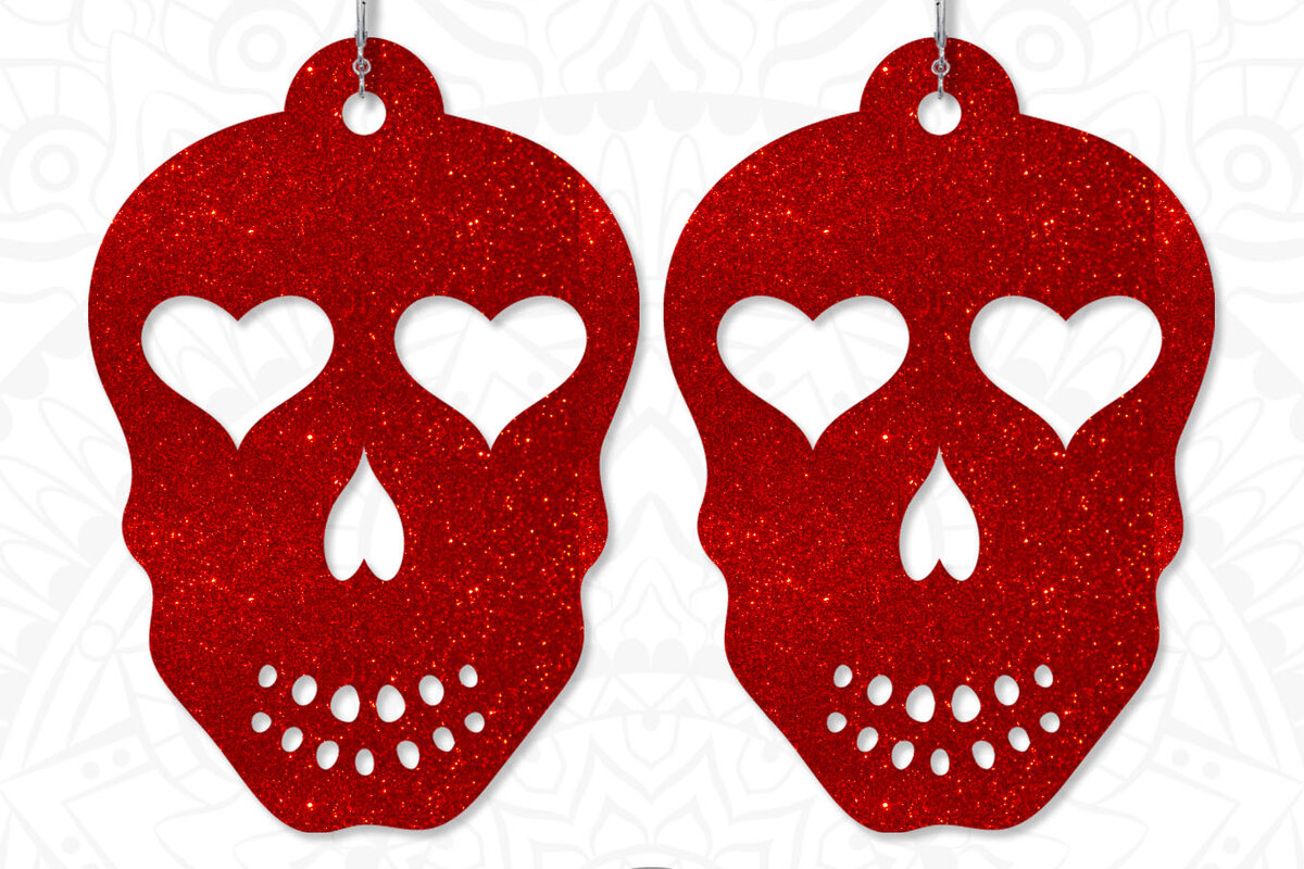 Σετ των 3 Intra απο ξύλο plywood 3mm-4mm πάχος – Σκουλαρίκια Sugar Skull, Heart Jewelry Δίασταση  5x5 cm INTRAFABR-7831031