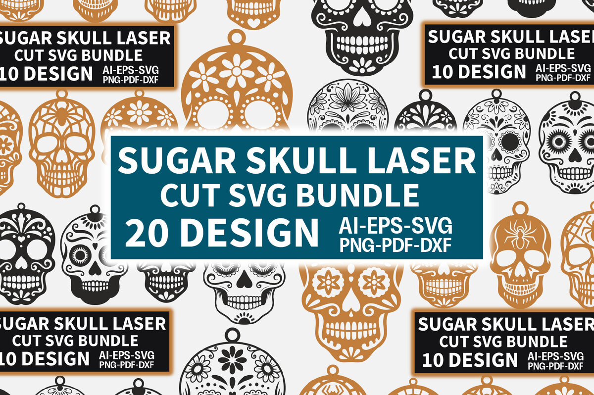 Σετ των 3 Intra απο ξύλο plywood 3mm-4mm πάχος – Σκουλαρίκια Sugar Skull Δέσμη κοπής με λέιζερ Δίασταση  5x5 cm INTRAFABR-122602973