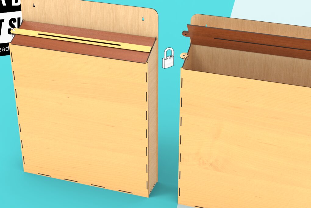 Σετ των 2 Intra απο ξύλο plywood 3mm-4mm πάχος – Αρχείο κοπής με λέιζερ πρότασης και Letter Box Δίασταση  20x20 cm INTRAFABR-107186356