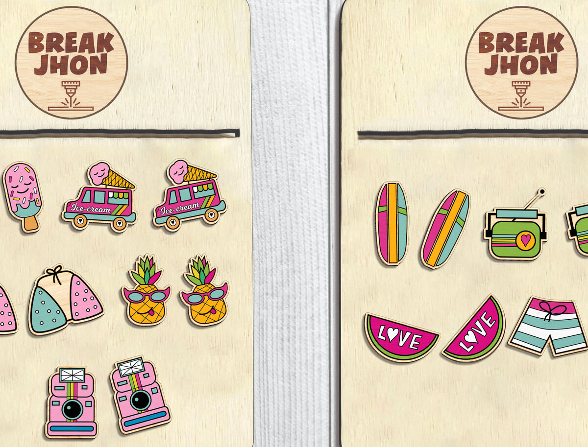 Σετ των 3 Intra απο ξύλο plywood 3mm-4mm πάχος – Summer Beach Stud Earring Δίασταση  5x5 cm INTRAFABR-97027813