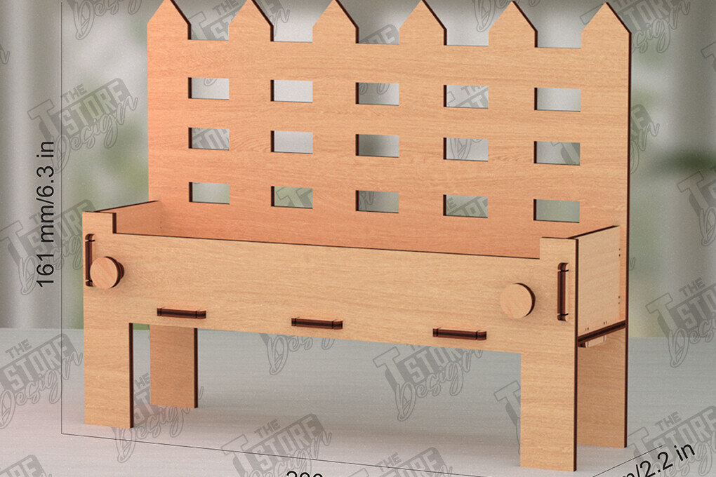 Σετ των 2 Intra απο ξύλο plywood 3mm-4mm πάχος – Κοπή λέιζερ καλοκαιρινού πάγκου | Στοιχεία του καλοκαιριού Δίασταση  20x20 cm INTRAFABR-123031883