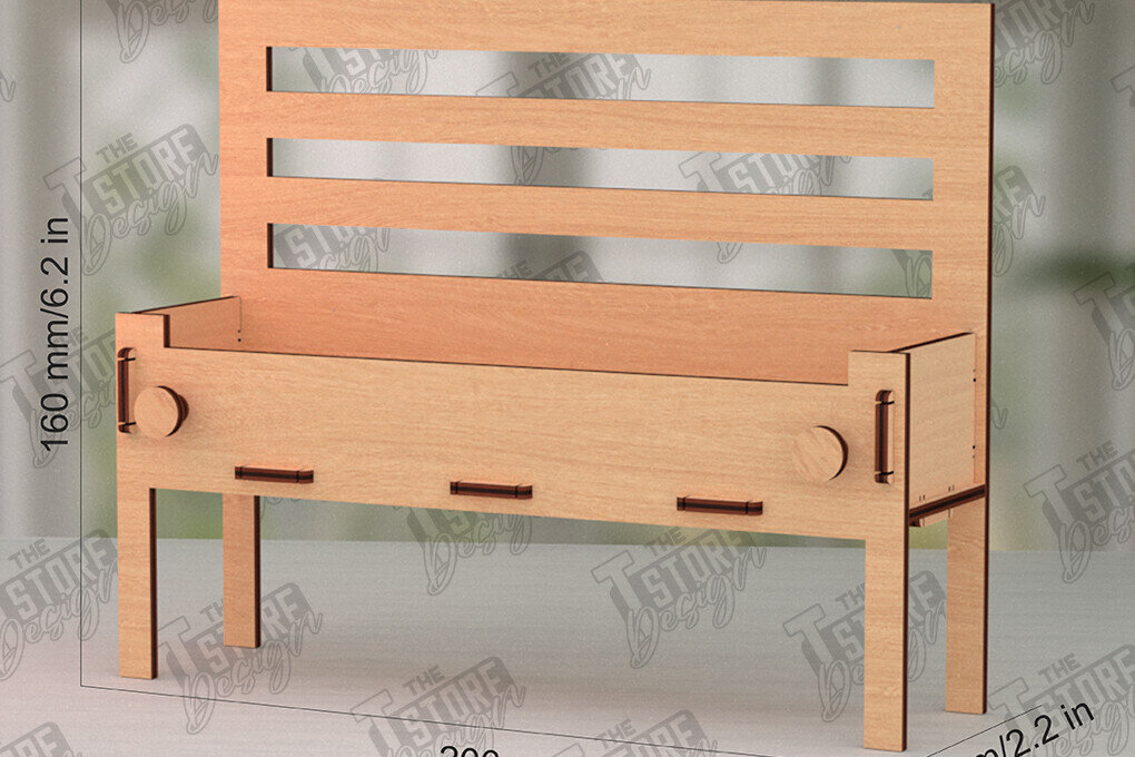 Σετ των 2 Intra απο ξύλο plywood 3mm-4mm πάχος – Κοπή λέιζερ καλοκαιρινού πάγκου | Στοιχεία του καλοκαιριού Δίασταση  20x20 cm INTRAFABR-123031885