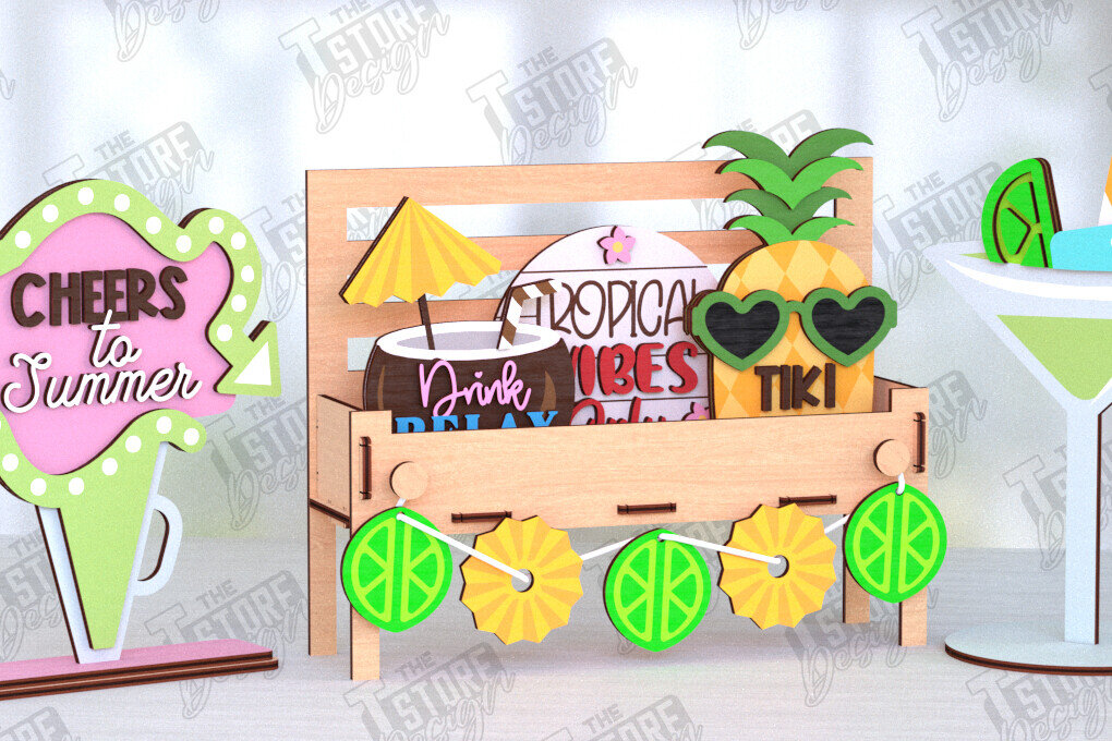 Intra απο ξύλο plywood 3mm-4mm πάχος – Summer Bench Sign |Summer Vibe Δίασταση  40x30 cm INTRAFABR-122956873