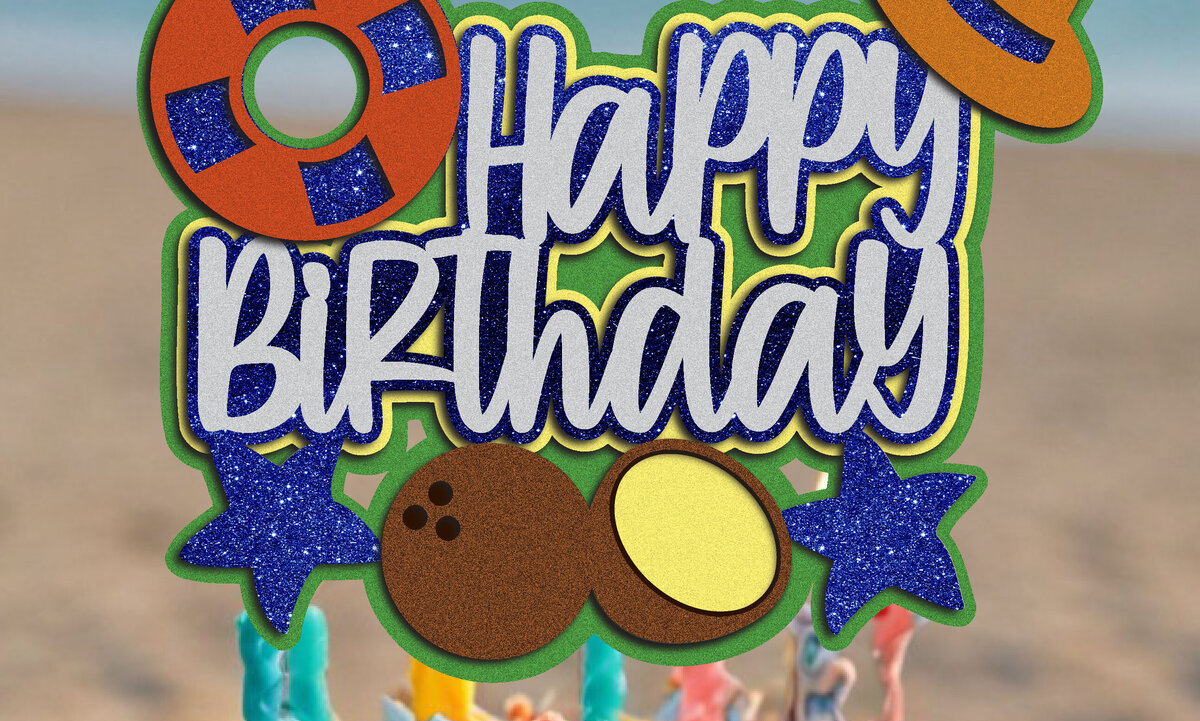 Σετ των 2 Intra απο ξύλο plywood 3mm-4mm πάχος – Αρχείο Summer Cake Topper Δίασταση  20x20 cm INTRAFABR-101437422