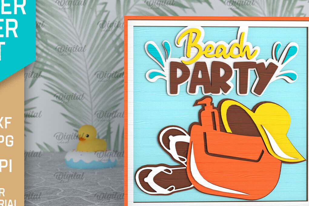 Σετ των 2 Intra απο ξύλο plywood 3mm-4mm πάχος – Καλοκαιρινή διακόσμηση με λέιζερ. Καλοκαιρινό σημάδι Δίασταση  20x20 cm INTRAFABR-96135975