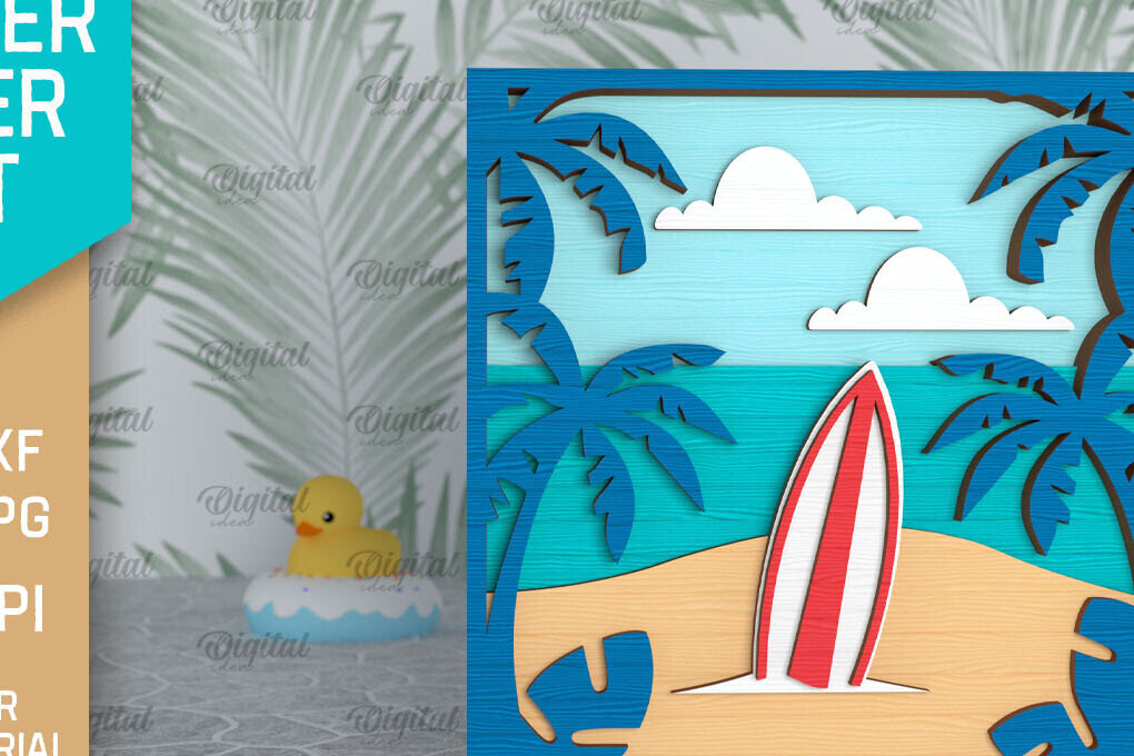 Σετ των 2 Intra απο ξύλο plywood 3mm-4mm πάχος – Καλοκαιρινή διακόσμηση με λέιζερ. Καλοκαιρινό σημάδι Δίασταση  20x20 cm INTRAFABR-96136240