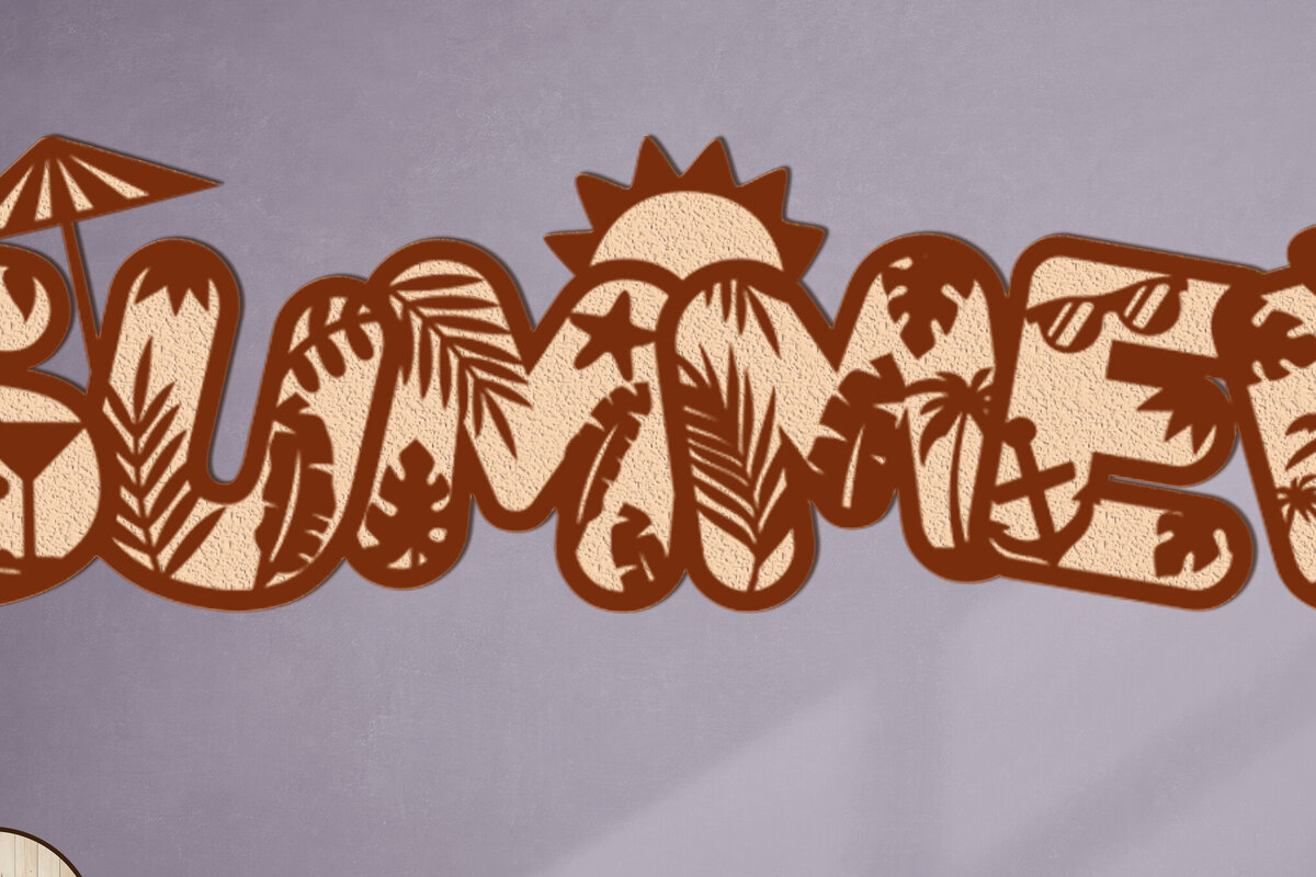 Intra απο ξύλο plywood 3mm-4mm πάχος – Καλοκαιρινό διακοσμητικό πρότυπο τέχνης τοίχων Δίασταση  40x30 cm INTRAFABR-102191273