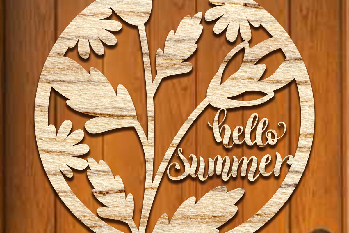 Intra απο ξύλο plywood 3mm-4mm πάχος – Summer Door Sign Δίασταση  40x30 cm INTRAFABR-100825544