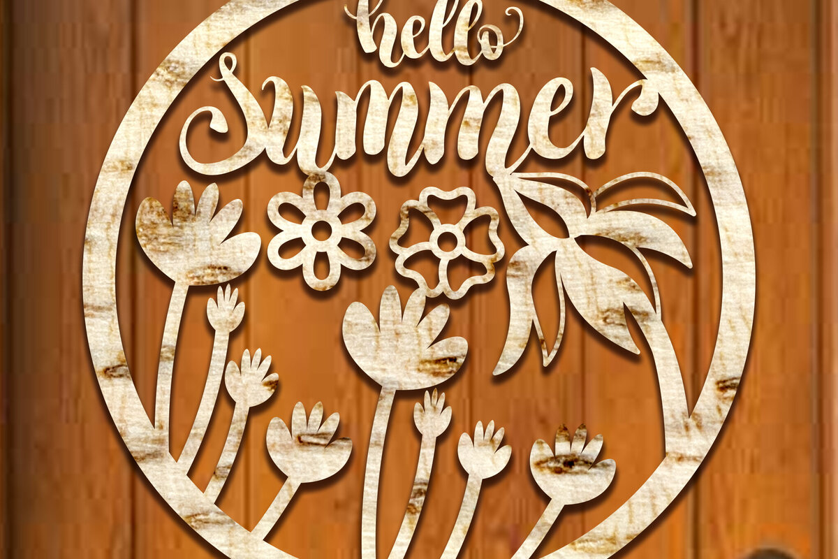 Intra απο ξύλο plywood 3mm-4mm πάχος – Summer Door Sign Δίασταση  40x30 cm INTRAFABR-100825569