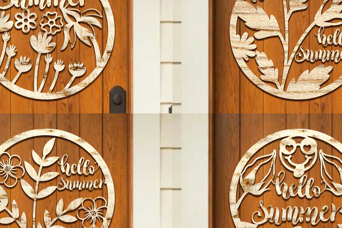 Intra απο ξύλο plywood 3mm-4mm πάχος – Σετ Summer Door Sign Δίασταση  40x30 cm INTRAFABR-100998761