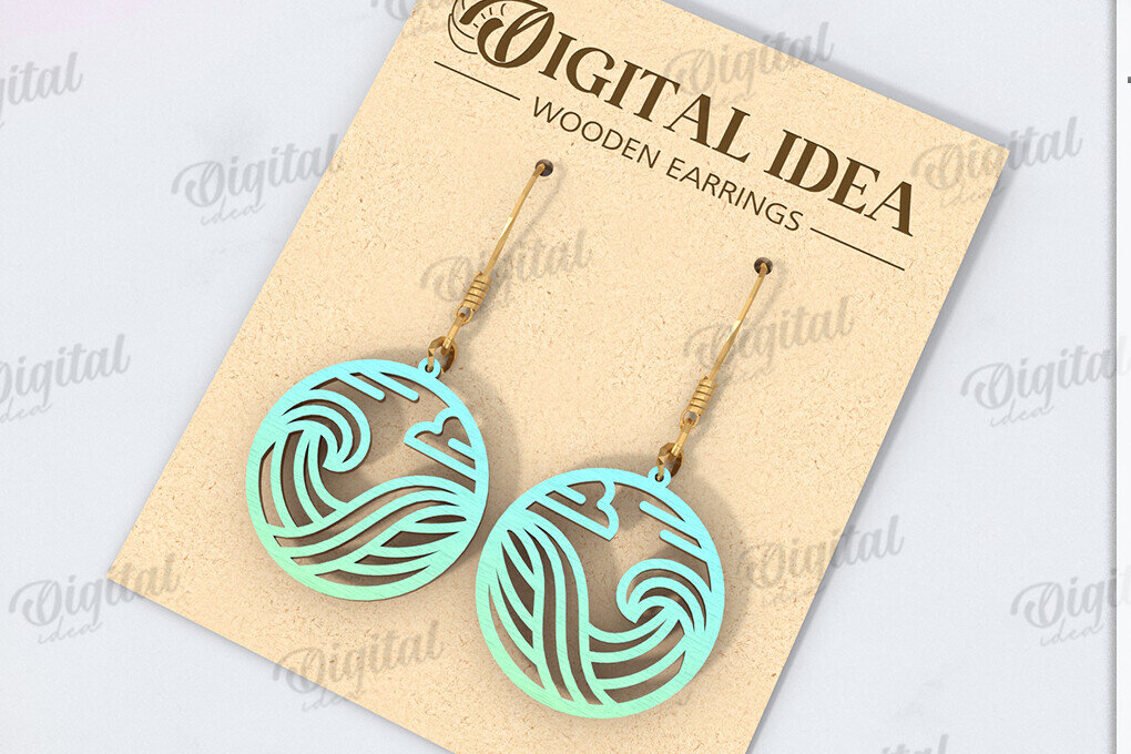 Σετ των 3 Intra απο ξύλο plywood 3mm-4mm πάχος – Καλοκαιρινά σκουλαρίκια με λέιζερ Δίασταση  5x5 cm INTRAFABR-121588189