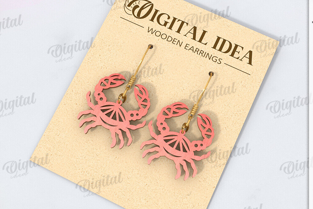 Σετ των 3 Intra απο ξύλο plywood 3mm-4mm πάχος – Καλοκαιρινά σκουλαρίκια με λέιζερ Δίασταση  5x5 cm INTRAFABR-121588029