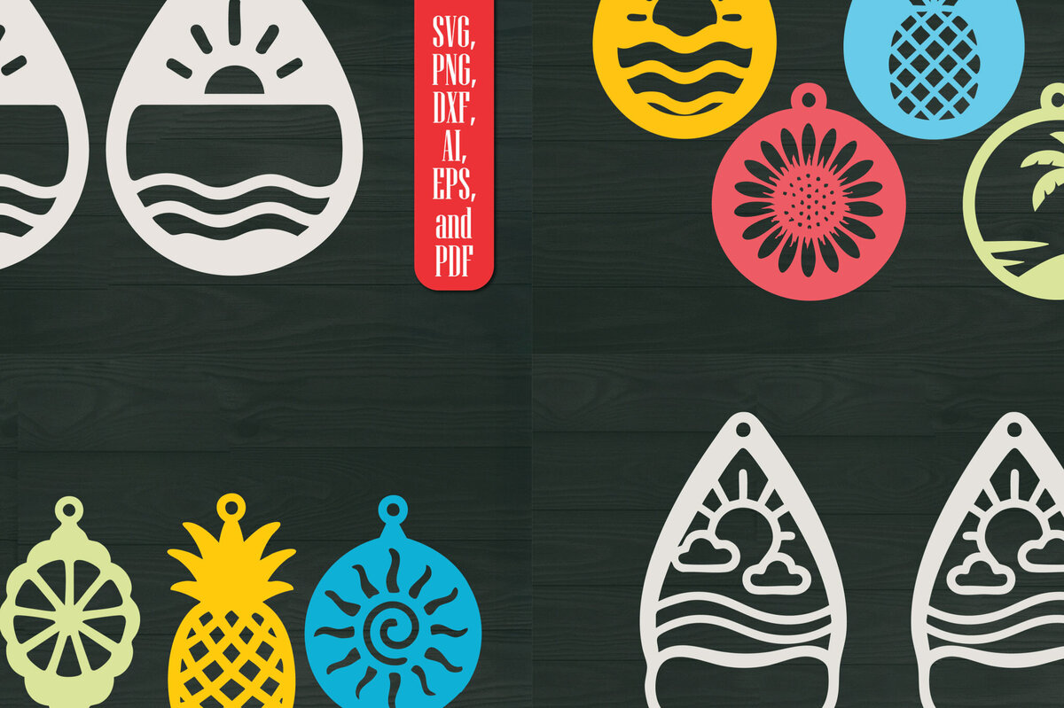 Σετ των 3 Intra απο ξύλο plywood 3mm-4mm πάχος – Καλοκαιρινό Σκουλαρίκι Πακέτο Δίασταση  5x5 cm INTRAFABR-123031055